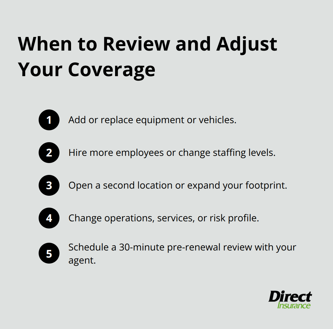 Compact checklist of moments to review business insurance coverage for Utah small businesses. - Small business insurance Utah