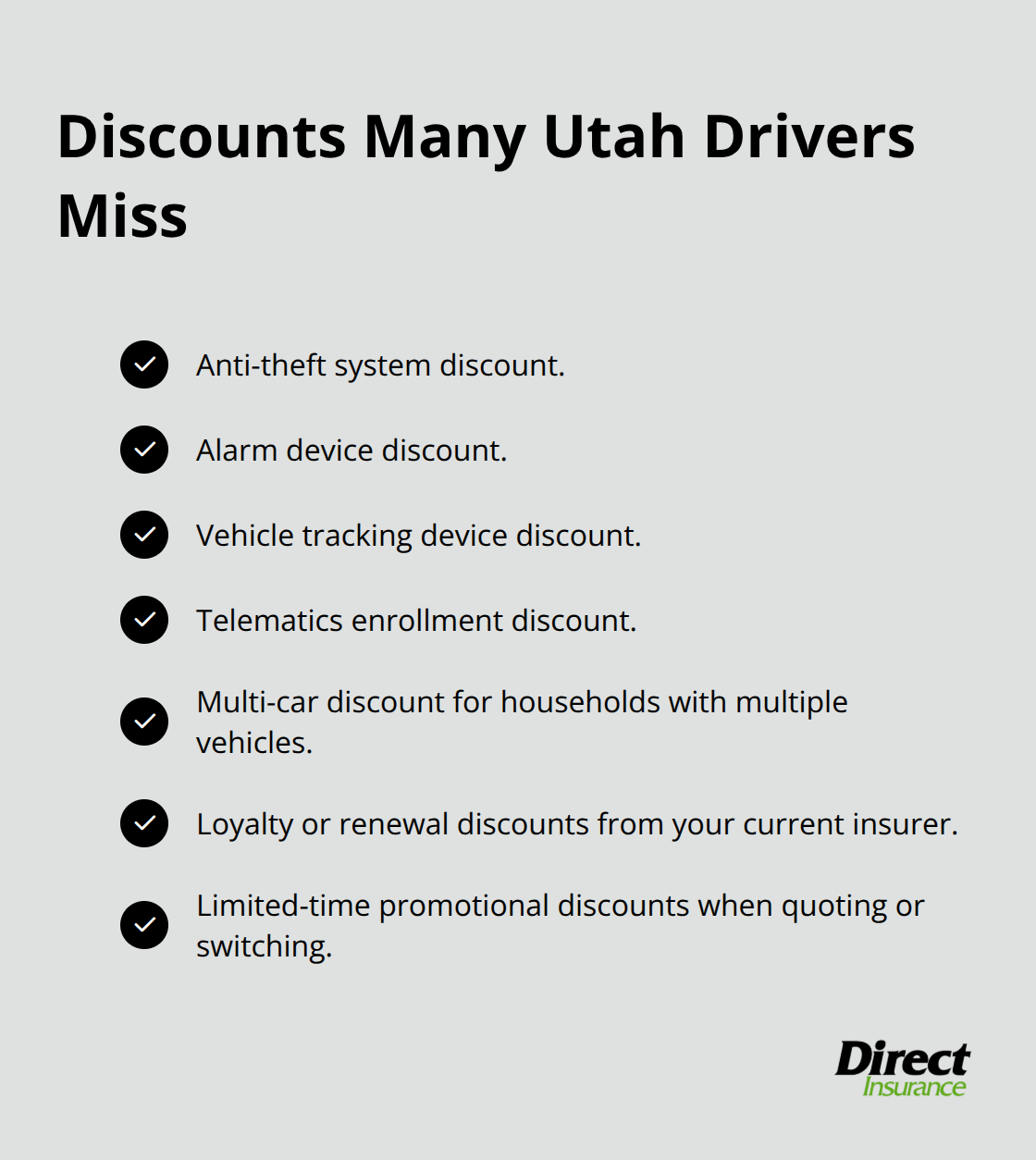 Checklist of commonly overlooked Utah auto insurance discounts