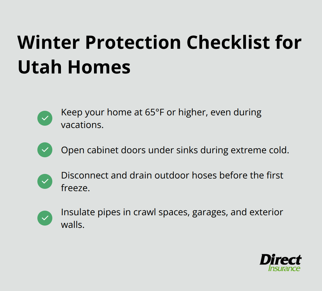 Quick checklist of actions to prevent winter pipe freezes and leaks. - home insurance and water damage